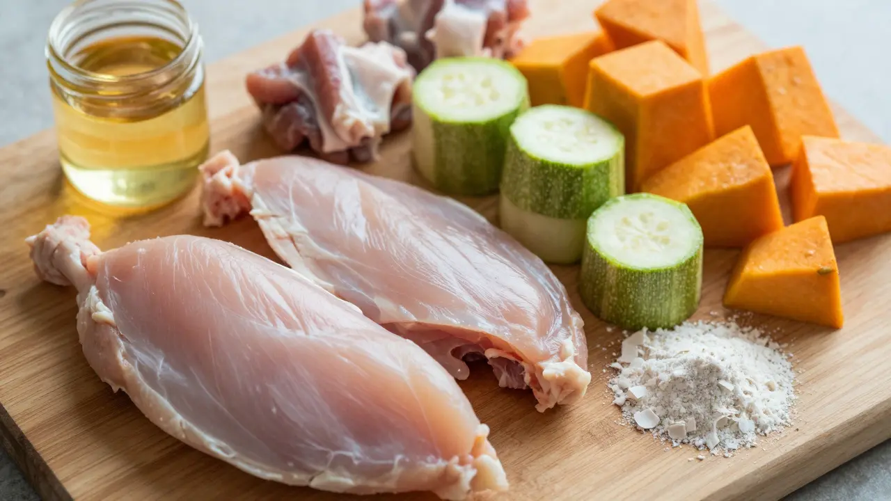 Свежее мясо, овощи и добавки для здорового питания собаки методом BARF